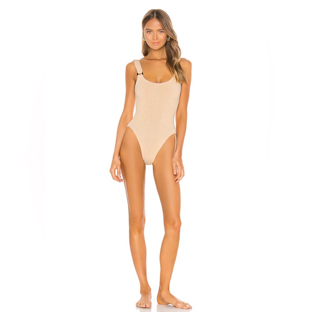 Hunza G Cream One Piece Swimsuit